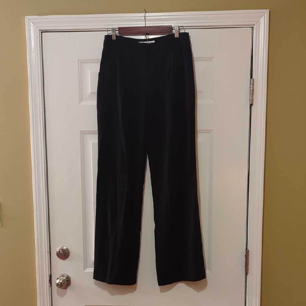 Trina Turk Lauren Pant Wide Leg Dress Trousers Size 2 Black Minimalist Office